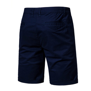 Top Style 2025 Pantalones cortos de algodón casuales para hombre en colores sólidos para negocios y compromiso social con un pantalón corto de playa con cintura elástica - Product Image 3