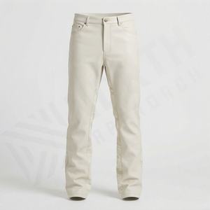 Stylish <b>Men's</b> Leather <b>Flared</b> Pants High Quality Retro Bell Bottom Trousers Fashionable Casual Wear Durable Premium Street Style - Product Image 1