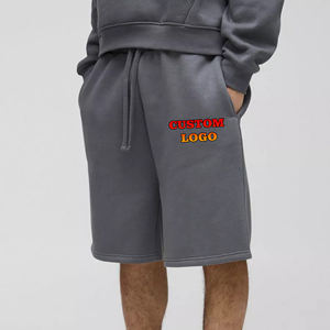 Pantalones cortos transpirables de algodón 100% de alta calidad para hombre, pantalones cortos ligeros de color gris sólido, ropa de chándal informal de hip hop para hombre - Product Image 6