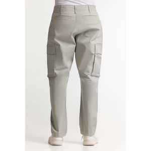 กางเกงคาร์โก้ลำลองสีเทาผ้าฝ้ายแคนวาสทรงยาวปานกลาง ไซส์ XL แบบเรียบ ย้อมสีแบบธรรมชาติ ผ่านกระบวนการซัก รุ่น MNTRCSS24001-A - Product Image 1