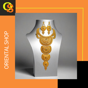 ชุดต่างหูสร้อยคอพร้อมชุดต่างหูชุบทอง22K ชุดสร้อยคอสไตล์อินเทรนด์ - Product Image 3