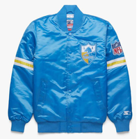 Blousons Aviateur Personnalisés Starter Baseball Chargers Cowboys pour Hommes, Blouson Homme de Sport en Satin de Baseball Équipe avec Patchwork