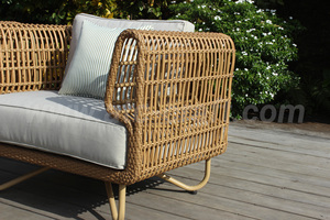 Conjunto de muebles de lujo modernos para exteriores, sofá impermeable de mimbre para Villa, patio, entrada, jardín y Hotel, hecho de ratán - Product Image 6