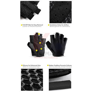 Gants de sport en cuir ventilés à demi-doigts pour hommes et femmes, respirants, avec support de poignet, légers, pour la musculation et l'haltérophilie - Product Image 3