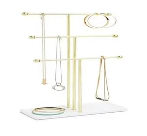 Présentoir de bijoux élégant en or pour bagues, boucles d'oreilles et colliers-pour la décoration intérieure et les cadeaux - Product Image 3