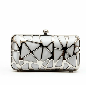 Compre bolsos de mano de bloque de metal plateado para mujer, bolsos de metal para mujer, bolsos de mano para mujer, minibolsos para mujer a precio de fábrica al por mayor - Product Image 2