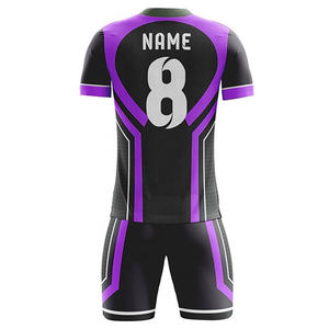 ชุดฟุตบอลโลโก้สั่งทำคุณภาพสูง 100% โพลีเอสเตอร์ ระบายอากาศได้ดี เสื้อฟุตบอลต้านเชื้อแบคทีเรีย แห้งเร็ว สำหรับฝึกซ้อมทีม - Product Image 2