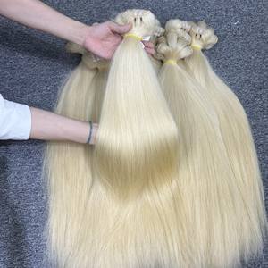 Couleur naturelle Machine Double trame cheveux tissage Extensions 100% cheveux vietnamiens d'un donneur - Product Image 2