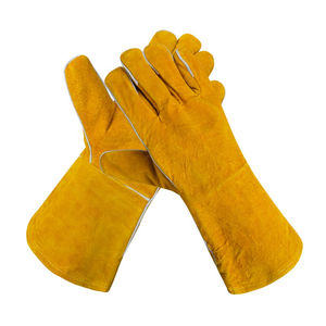 Guantes de soldadura de cuero de tendencia anti-calor antibacteriano al por mayor material suave duradero cómodo precio barato guantes de soldadura - Product Image 3
