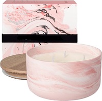 Grande bougie en cire de soja dans un pot en céramique, 1 mèche, 8 oz, avec couvercle décoratif, pour fêtes, mariages, anniversaires, Diwali, bars, artisanale, aromathérapie
