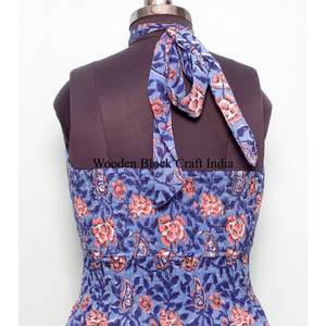 Robe longue bohème vintage à imprimé floral faite à la main pour femme, col rond et sans manches, idéale pour les fêtes ou la saison printemps-été - Product Image 5