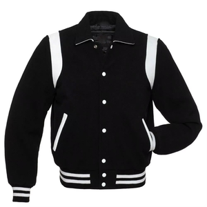 Veste Varsity noire et orange à la mode Vêtements de sport essentiels parfaits pour une tenue décontractée - Product Image 3