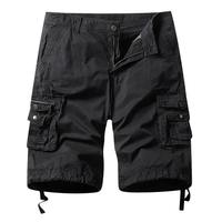 Six poches qualité chaude été 100% coton demi-pantalon court pour hommes conception personnalisée hommes Cargo Shorts bas prix en noir