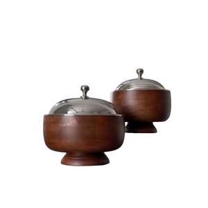 Casserole en bois et métal antiadhésive avec couvercle en acier inoxydable Vaisselle classique Ustensiles de cuisine fantastiques - Product Image 3