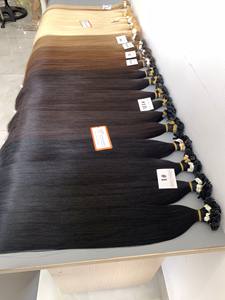 Plus de 70 couleurs d'extensions de cheveux à pointe plate de kératine droite d'os vietnamien Remy Super Double qualité dessinée - Product Image 5