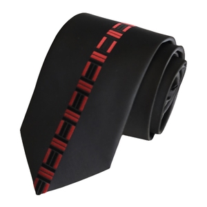 Exve Exclusive Cravate italienne noire avec motif central rouge de Turquie - Product Image 2