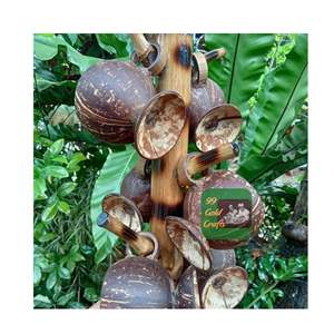 Gobelet en coque de noix de coco polie naturelle pour la décoration de table, accessoires de maison faits à la main, vaisselle écologique et artisanat - Product Image 1