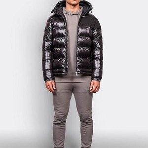 Veste d'hiver matelassée pour homme avec logo personnalisé, col montant tendance, capuche en fourrure de coton, coupe-vent, respirante, streetwear - Product Image 4