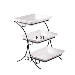 Soporte de pastel de madera de 2 niveles de alta venta, soporte de pastel de fruta decorativo multiusos para servir frutas, diseño exclusivo, acabado de nogal - Product Image 3