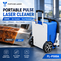 Machine de décapage de la rouille au laser pulsé 500W pour le nettoyage des surfaces métalliques, nettoyeur de rouille portable refroidi par air sans média abrasif