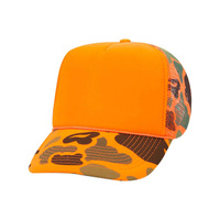 Casquette Trucker en Maille Camouflage Orange Personnalisée ODM, Vente en Gros, Fabrication en Usine, Qualité Premium, Style Hip Hop