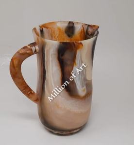 เหยือกน้ำเรซินแบบเดี่ยวพร้อมที่จับภาชนะใส่เครื่องดื่มดีไซน์อินเดียสไตล์ใหม่ทำด้วยมือ - Product Image 4