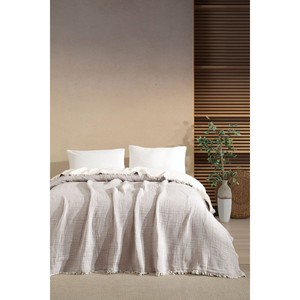 Varol 5-Layer <b>Double</b> 100% Cotton Muslin <b>Bedspread</b> Floral Quilted Luxury Coverlet 230x240 cm for Home or Hotels - Product Image 3