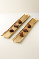 Plateau à chocolat long en argent pour Eid Ramadan Plateau de service pour dattes Fruits secs Assiette à dessert élégante pour les festivals