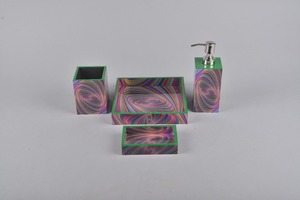 ชุดเครื่องจ่ายสบู่และโลชั่น3ชิ้นทำจากเรซินคริสตัลสุดหรู - Product Image 3