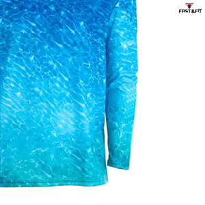 Maillot de pêche imperméable à manches longues 100% polyester, séchage rapide, léger, impression par sublimation personnalisée, vente en gros de chemises - Product Image 4
