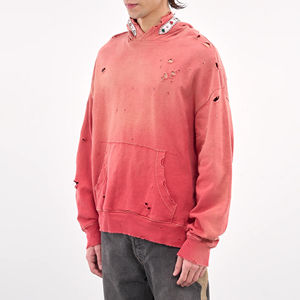 เสื้อฮู้ดโอเวอร์ไซส์สำหรับผู้ชายเสื้อมีฮู้ดโอเวอร์ไซส์ลายกรดวินเทจสีทึบออกแบบได้ตามต้องการ - Product Image 2