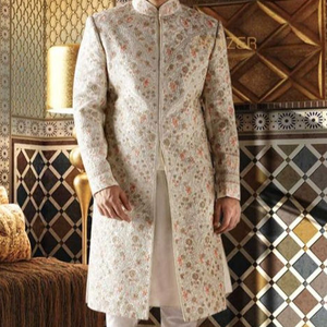 Indo-vestido occidental Sherwani, con bordado para fiesta India/paquistaní y vestido de boda = 2021 - Product Image 5