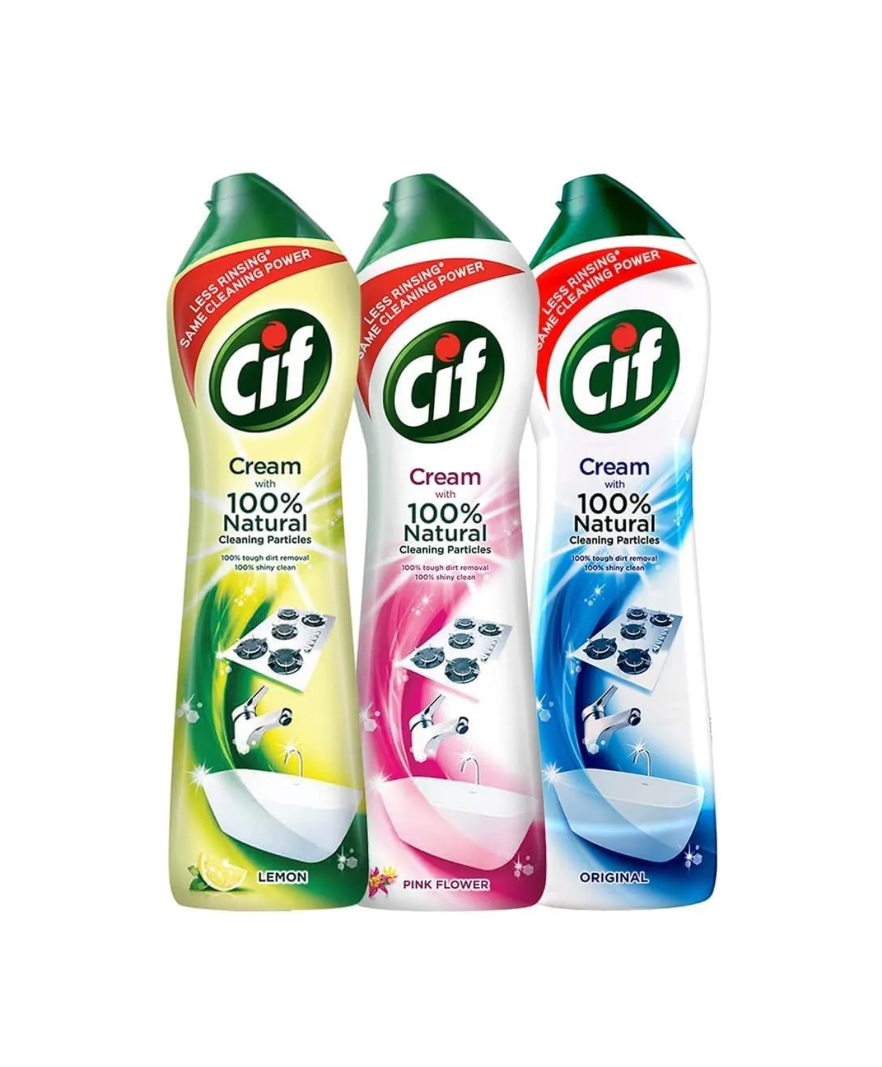 CIF đa năng chuyên nghiệp Kem sạch hơn loạt các thiết lập (Chanh, ban đầu và màu hồng hoa) 500ml chai, giá số lượng lớn