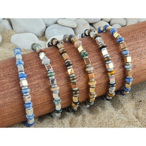 Trendy Boho Style Gold Plated and Stone <b>Beaded</b> <b>Bracelets</b> Resale Appeal Fashion Accessory - Product Image 2