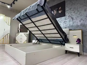 ชุดห้องนอนหรูหราทันสมัยพร้อมเตียงขนาดคิงไซส์และโต๊ะเครื่องแป้งไม้ MDF ที่บ้านและโรงแรมมีการจัดเก็บที่ทันสมัย - Product Image 3