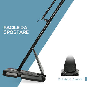 ห่วงเหล็กบาสเก็ตบอล Sportnow ปรับความสูงได้และพกพาได้พร้อมแผ่นหลังและล้อขนาด107X70ซม. สีดำและสีแดง - Product Image 6