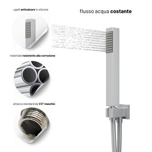 1 pacchetto di 25x25 cm effetto spazzolato pannello in acciaio inox Set doccia per il bagno - Product Image 5