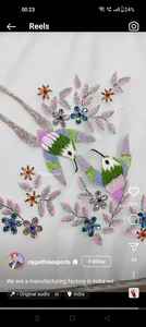 Tissu lourd brodé et perlé à la main, tricoté en maille filet pour accessoires - Product Image 4