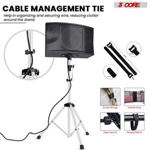 5 Core <b>Speaker</b> <b>Stand</b> Height Adjustable PA DJ Tripod Studio Monitor <b>Stands</b> w 35mm Compatible Insert - Product Image 6
