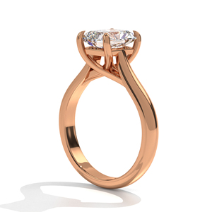 Bague de fiançailles en diamant de laboratoire incolore et radieux, clarté VVS, alliance en or rose, sertie en or 18 carats, pour mariages romantiques et fêtes - Product Image 3