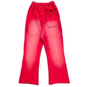 Pantalons de survêtement mi-lourds en coton 100% anti-froissement, lavage clair, logo personnalisé en gros, pour hommes, confortables, coupe-vent, élastiques, décontractés - Product Image 4