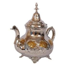 Tetera de latón con estilo, tetera con grabado, utensilios de cocina calientes de Metal para servir té, incluye cucharas, utensilios en colección cálida - Product Image 1