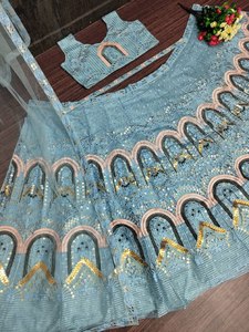 Designer New Release Soft Net Work Lehengas avec Dupatta Vêtements confortables pour femmes - Product Image 5