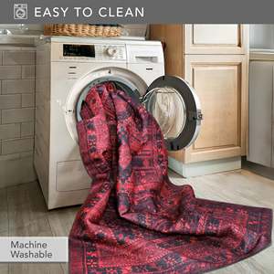 Handmade Kilim Rectangular Washable Area <b>Rug</b> for Bedroom Hallway Red Traditional Polyester <b>Jute</b> Design - Product Image 3
