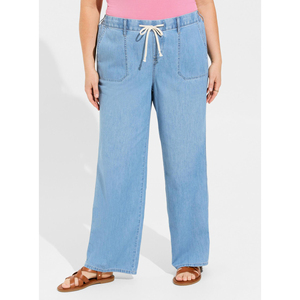 กางเกงยีนส์ขาสั้นเอวสูงสำหรับผู้หญิงกางเกงยีนส์ระบายอากาศได้ดีสีฟ้าทรงหลวมเชือกรูดแฟชั่นผู้หญิงเอวสูงสไตล์ใหม่ - Product Image 2