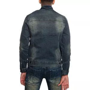 OEM Personnalisé Élégant Délavé Scratch Design Sports Bleu Street Wear Patch Hommes Jean Denim Vestes pour Hommes - Product Image 3