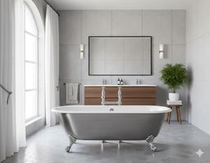 Baignoire ovale autoportante moderne en acier inoxydable poli, fabriquée à la main, 1700x700x720mm, écologique, portable et élégante - Product Image 3