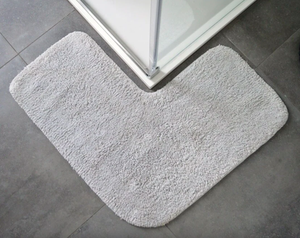 Tapis de douche en coton fait main en forme de L super doux coin absorbant fabricant de différentes couleurs - Product Image 2