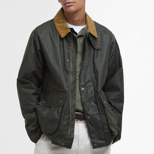 Wholesale <b>Men</b> Vintage <b>Men</b> Waxed Canvas <b>Jacket</b> 100% Cotton Waterproof <b>Utility</b> Coats Workwear Windproof Corduroy Collar <b>Jackets</b> - Product Image 1