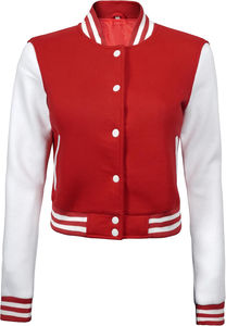 Veste courte universitaire de service OEM pour femmes et à la mode avec ourlet et poignets côtelés Marque privée Veste courte Varisty - Product Image 4